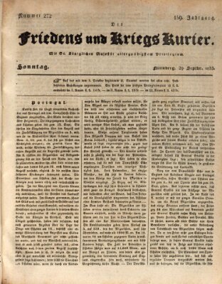 Der Friedens- u. Kriegs-Kurier (Nürnberger Friedens- und Kriegs-Kurier) Sonntag 29. September 1833