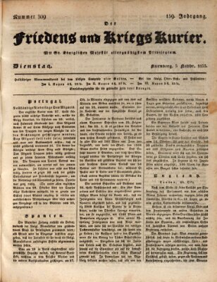 Der Friedens- u. Kriegs-Kurier (Nürnberger Friedens- und Kriegs-Kurier) Dienstag 5. November 1833