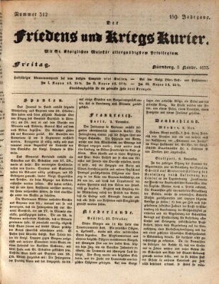 Der Friedens- u. Kriegs-Kurier (Nürnberger Friedens- und Kriegs-Kurier) Freitag 8. November 1833