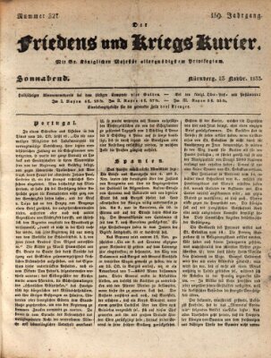 Der Friedens- u. Kriegs-Kurier (Nürnberger Friedens- und Kriegs-Kurier) Samstag 23. November 1833