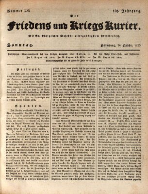 Der Friedens- u. Kriegs-Kurier (Nürnberger Friedens- und Kriegs-Kurier) Sonntag 24. November 1833