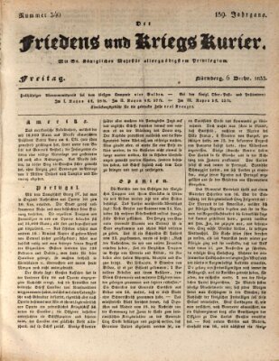 Der Friedens- u. Kriegs-Kurier (Nürnberger Friedens- und Kriegs-Kurier) Freitag 6. Dezember 1833