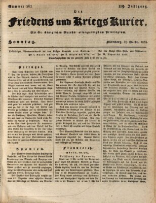Der Friedens- u. Kriegs-Kurier (Nürnberger Friedens- und Kriegs-Kurier) Sonntag 29. Dezember 1833