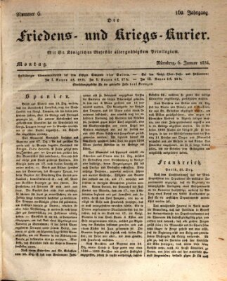 Der Friedens- u. Kriegs-Kurier (Nürnberger Friedens- und Kriegs-Kurier) Montag 6. Januar 1834