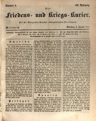 Der Friedens- u. Kriegs-Kurier (Nürnberger Friedens- und Kriegs-Kurier) Mittwoch 8. Januar 1834