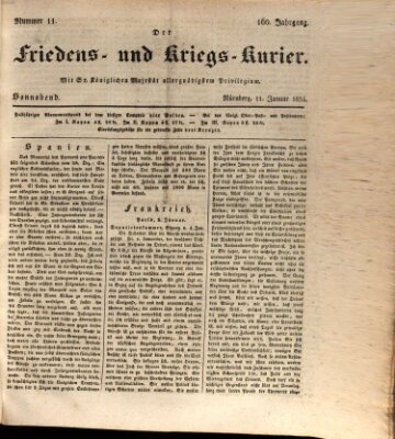 Der Friedens- u. Kriegs-Kurier (Nürnberger Friedens- und Kriegs-Kurier) Samstag 11. Januar 1834