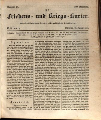 Der Friedens- u. Kriegs-Kurier (Nürnberger Friedens- und Kriegs-Kurier) Mittwoch 15. Januar 1834