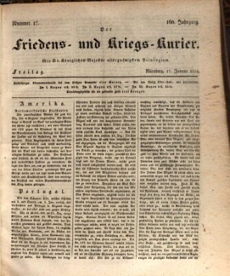 Der Friedens- u. Kriegs-Kurier (Nürnberger Friedens- und Kriegs-Kurier) Freitag 17. Januar 1834