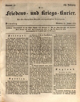 Der Friedens- u. Kriegs-Kurier (Nürnberger Friedens- und Kriegs-Kurier) Dienstag 21. Januar 1834