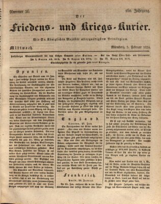 Der Friedens- u. Kriegs-Kurier (Nürnberger Friedens- und Kriegs-Kurier) Mittwoch 5. Februar 1834