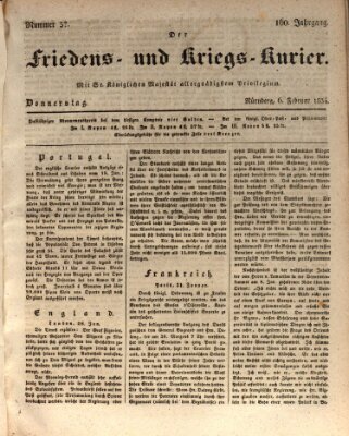 Der Friedens- u. Kriegs-Kurier (Nürnberger Friedens- und Kriegs-Kurier) Donnerstag 6. Februar 1834