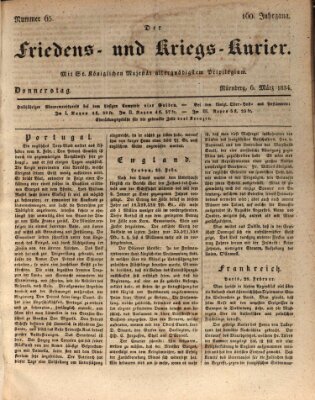 Der Friedens- u. Kriegs-Kurier (Nürnberger Friedens- und Kriegs-Kurier) Donnerstag 6. März 1834