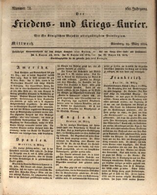 Der Friedens- u. Kriegs-Kurier (Nürnberger Friedens- und Kriegs-Kurier) Mittwoch 19. März 1834