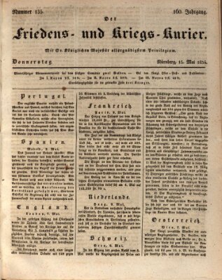 Der Friedens- u. Kriegs-Kurier (Nürnberger Friedens- und Kriegs-Kurier) Donnerstag 15. Mai 1834