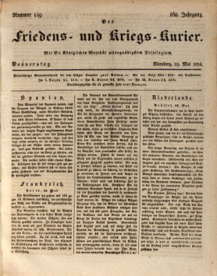 Der Friedens- u. Kriegs-Kurier (Nürnberger Friedens- und Kriegs-Kurier) Donnerstag 29. Mai 1834