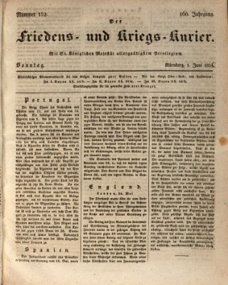 Der Friedens- u. Kriegs-Kurier (Nürnberger Friedens- und Kriegs-Kurier) Sonntag 1. Juni 1834