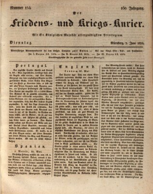 Der Friedens- u. Kriegs-Kurier (Nürnberger Friedens- und Kriegs-Kurier) Dienstag 3. Juni 1834