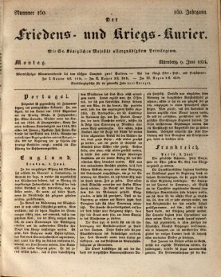 Der Friedens- u. Kriegs-Kurier (Nürnberger Friedens- und Kriegs-Kurier) Montag 9. Juni 1834