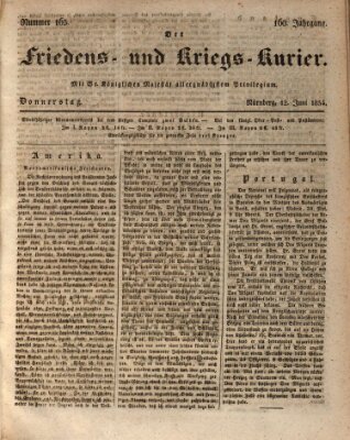 Der Friedens- u. Kriegs-Kurier (Nürnberger Friedens- und Kriegs-Kurier) Donnerstag 12. Juni 1834