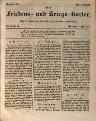 Der Friedens- u. Kriegs-Kurier (Nürnberger Friedens- und Kriegs-Kurier) Samstag 14. Juni 1834