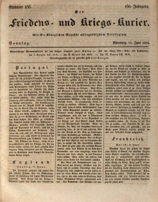 Der Friedens- u. Kriegs-Kurier (Nürnberger Friedens- und Kriegs-Kurier) Sonntag 15. Juni 1834