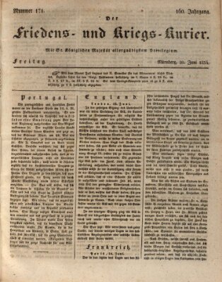 Der Friedens- u. Kriegs-Kurier (Nürnberger Friedens- und Kriegs-Kurier) Freitag 20. Juni 1834