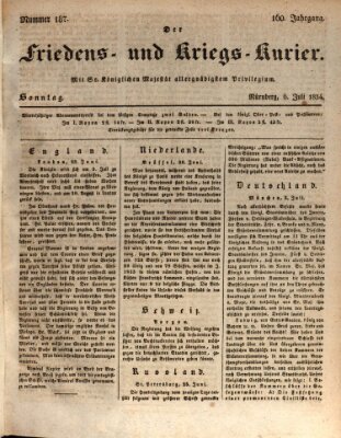 Der Friedens- u. Kriegs-Kurier (Nürnberger Friedens- und Kriegs-Kurier) Sonntag 6. Juli 1834