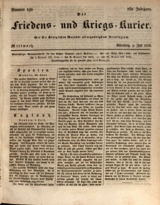 Der Friedens- u. Kriegs-Kurier (Nürnberger Friedens- und Kriegs-Kurier) Mittwoch 9. Juli 1834