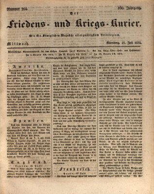 Der Friedens- u. Kriegs-Kurier (Nürnberger Friedens- und Kriegs-Kurier) Mittwoch 23. Juli 1834