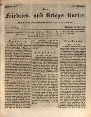 Der Friedens- u. Kriegs-Kurier (Nürnberger Friedens- und Kriegs-Kurier) Freitag 25. Juli 1834