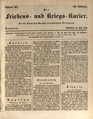 Der Friedens- u. Kriegs-Kurier (Nürnberger Friedens- und Kriegs-Kurier) Samstag 26. Juli 1834