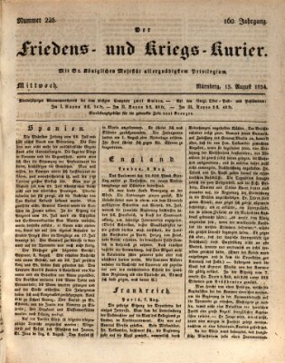 Der Friedens- u. Kriegs-Kurier (Nürnberger Friedens- und Kriegs-Kurier) Mittwoch 13. August 1834