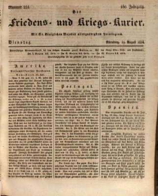 Der Friedens- u. Kriegs-Kurier (Nürnberger Friedens- und Kriegs-Kurier) Dienstag 19. August 1834