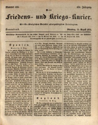 Der Friedens- u. Kriegs-Kurier (Nürnberger Friedens- und Kriegs-Kurier) Samstag 23. August 1834