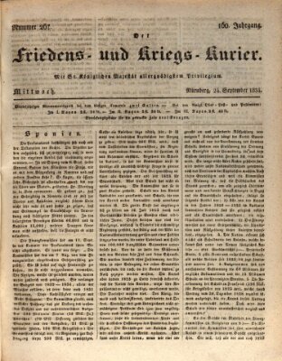 Der Friedens- u. Kriegs-Kurier (Nürnberger Friedens- und Kriegs-Kurier) Mittwoch 24. September 1834