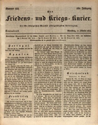 Der Friedens- u. Kriegs-Kurier (Nürnberger Friedens- und Kriegs-Kurier) Samstag 11. Oktober 1834