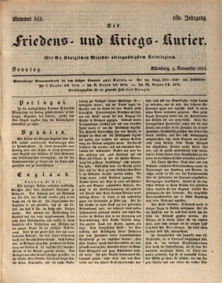 Der Friedens- u. Kriegs-Kurier (Nürnberger Friedens- und Kriegs-Kurier) Sonntag 9. November 1834