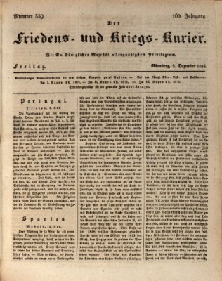 Der Friedens- u. Kriegs-Kurier (Nürnberger Friedens- und Kriegs-Kurier) Freitag 5. Dezember 1834