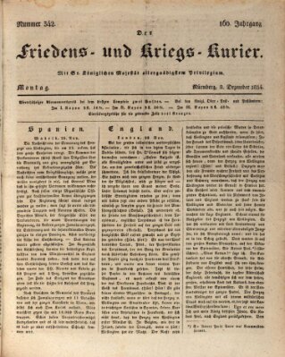 Der Friedens- u. Kriegs-Kurier (Nürnberger Friedens- und Kriegs-Kurier) Montag 8. Dezember 1834