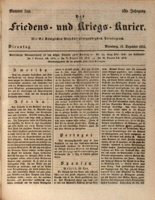 Der Friedens- u. Kriegs-Kurier (Nürnberger Friedens- und Kriegs-Kurier) Dienstag 16. Dezember 1834