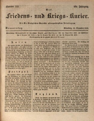 Der Friedens- u. Kriegs-Kurier (Nürnberger Friedens- und Kriegs-Kurier) Donnerstag 18. Dezember 1834