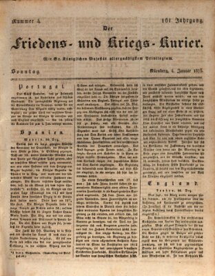 Der Friedens- u. Kriegs-Kurier (Nürnberger Friedens- und Kriegs-Kurier) Sonntag 4. Januar 1835