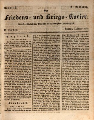 Der Friedens- u. Kriegs-Kurier (Nürnberger Friedens- und Kriegs-Kurier) Dienstag 6. Januar 1835