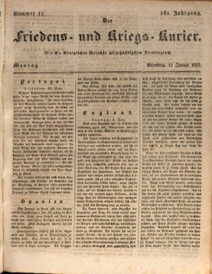 Der Friedens- u. Kriegs-Kurier (Nürnberger Friedens- und Kriegs-Kurier) Montag 12. Januar 1835