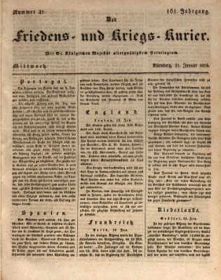 Der Friedens- u. Kriegs-Kurier (Nürnberger Friedens- und Kriegs-Kurier) Mittwoch 21. Januar 1835