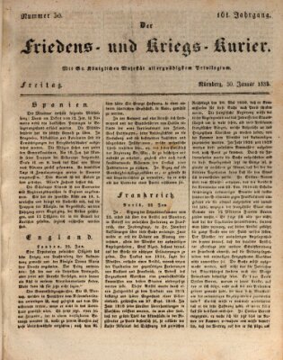 Der Friedens- u. Kriegs-Kurier (Nürnberger Friedens- und Kriegs-Kurier) Freitag 30. Januar 1835