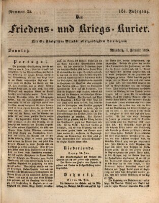 Der Friedens- u. Kriegs-Kurier (Nürnberger Friedens- und Kriegs-Kurier) Sonntag 1. Februar 1835