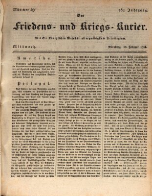 Der Friedens- u. Kriegs-Kurier (Nürnberger Friedens- und Kriegs-Kurier) Mittwoch 18. Februar 1835