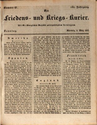 Der Friedens- u. Kriegs-Kurier (Nürnberger Friedens- und Kriegs-Kurier) Sonntag 8. März 1835