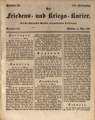 Der Friedens- u. Kriegs-Kurier (Nürnberger Friedens- und Kriegs-Kurier) Samstag 21. März 1835